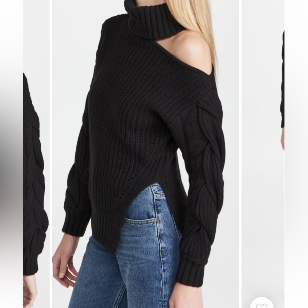 ASTR The Label Sequoia Cutout Shoulder Turtleneck Sweater size XS